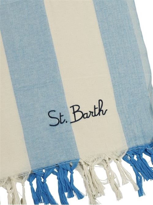 ultra light beach towel with fringe MC2 SAINT BARTH | FOUTAS LIGHT N-02032H17 EMB STRIPES POP